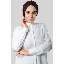 Hürrem Bone Kahve Drapeli Salaş Tesettür Bone Sandy Büzgülü 2315 14 Kahverengi