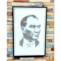 Ahşap Üzerine Lazer Kazıma Mustafa Kemal Atatürk Tablo Duvar Deko