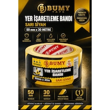 Yer İşaretleme Bandı Sarı Siyah 50 Mm X 30 Metre Pvc Zemin Uyarı Şerit Bantı Bantları