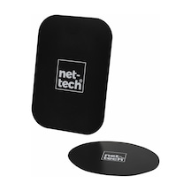 Nettech Çiftli Araç İçi Metal Plaka - Siyah Siyah