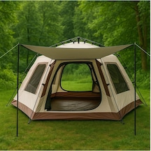 8-10 Kişilik Otomatik 4 Mevsim Kamp Çadırı 280x280x155 Cm Su Geçirmez, Hızlı Kurulum, Geniş Alan Genel