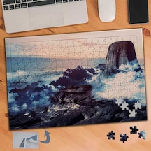 Sisli Kayalık Tabiat Manzarası 240 Parça Puzzle Yapboz Tablo-128