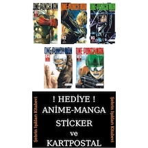 One Punch Man 1-2-3-4-5 Manga Seti 5 Kitap / Tek Yumruk / Anime-manga Sticker Ve Kartpostal