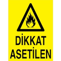 Dikkat Asetilen Uyarı Tabelası - 50x70 Alüminyum Kompozit Panel - Tm24