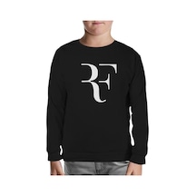 Roger Federer - Logo Siyah Çocuk Sweatshirt Siyah