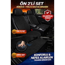 Volkswagen Jetta 2010 Ve Sonrası Uyumlu Örme 3 Parça Minder Siyah