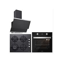 Silverline BO6504B01-CS5429B01-3420 Classy Siyah Ankastre Set