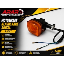 Motosiklet Klasik Kare Sinyal 1 Adet-arr3283