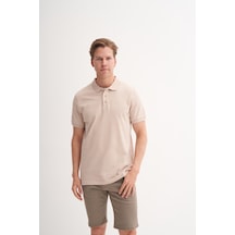 Cazador Regular Fit Polo Yaka Dokuku Tişört Bej