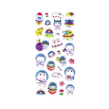Sticker Kabartmalı Stiker Defter Planlayıcı Etiket Lde001 -19x9cm - Astronot Kedi Ayıcık