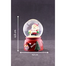 Yeni Yıl Noel Baba Temalı Mini Boy Işıklı Kar Küresi 6,5 Cm