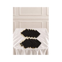 Siyah Gold Pullu Şifon Halay Mendili ,kına Mendili,hediyelik Mendil,gelin Damat Düğün Kına Bride Nişan 5adet Siyah - 921787403