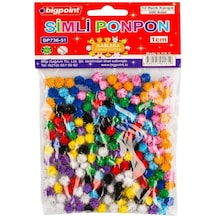 10 Farklı Renkte Bigpoint Marka 1 Cm Simli Ponpon 200 Adet