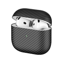 Airpods 4. Nesil İle Uyumlu Kılıf 600d Karbon Fiber Yapılı Kulaklık Kılıfı 43 Siyah