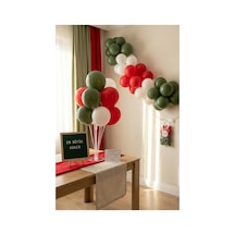 Asker Uğurlama Süsleme Deluxe Set Koyu Yeşil Keçe Yazı Panosu Standlı Balon Zincirli 7li Şeffaf Balon Standlı En Büyük Asker Seti Tüm Yaşlar