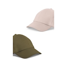 Unisex Haki Ve Taş Rengi 2'li Beyzbol Şapka Seti - Unisex Haki - Taş Rengi