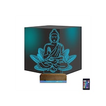 Luvivia Lotus Çiçeği Yoga 3d Lamba - Masa Gece Lambası Şeffaf