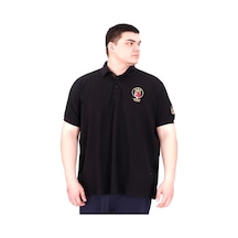 Mode Xl Büyük Beden Erkek T-shirt Pike Polo Yaka U25306 Siyah Siyah