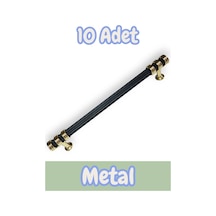 Çizgili Nesli Alüminyum Metal Lüks Modern Mobilya Çekmece Mutfak Dolabı Kulpu Siyah-altın 160mm 10 Adet Siyah - Altın
