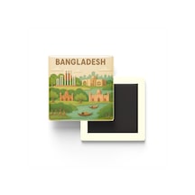 9x9 Cm Buzdolap Magnetleri - Bangladeş - Bangladesh - 2'li Pul Ve Paper Seti