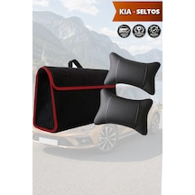 Kia Seltos Uyumlu Siyah Renk Bagaj Çantası Koltuk Yastığı Lüks Model