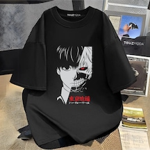 Tarzsokak Anime Tokyo Ghoul Baskılı Unisex Oversize Siyah