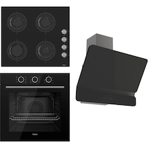 Ferre Flowart Basıc Serisi XE62CS - CS205 - D080 Siyah Ankastre Set