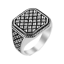 Hasır Örgü Tasarım 925 Ayar Gümüş Yüzük