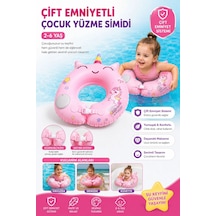 Toyflyer Çift Emniyetli Unicorn Çocuk Yüzme Simidi 2-6 Yaş Pembe Ar003