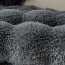 Jms Gri Tavşan Peluş Kış Yastıklı Peluş Yastık Kaymaz Deri Kanepe Örtüsü Örtü Bezi Havlu 110 180cm