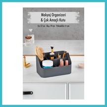 Bezos Füme Makyaj Kutusu & Kozmetik Organizeri & Çok Amaçlı Kutu Dfnbez