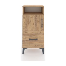 Arges Komodin 2 Raflı Tek Çekmeceli 2 Kapaklı 44x30x96 Çam-çam Atlas Çam