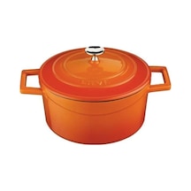 Lava Döküm Yuvarlak Tencere Çap 20 cm - Folk  Mavi