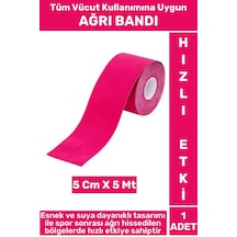 Premium Hızlı Etki Kas Bel Bacak Kol Boyun Sırt Omuz Karın Kalça Spor 5 Metre Isı  Bandı Pembe