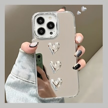 Apple Uyumlu iPhone 14 Pro Three Heart Mirror Case