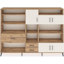 Arges Dolap 13 Raflı 3 Çekmeceli 5 Kapaklı 220x30x163 Çam-aytaşı/çam Aytası/atlas Çam - Atlas Çam