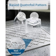 Aputue Bulaşık Yıkama Matı, 40x30 Cm Silikon Mutfak Paspası, Kolay Temizlenen Bulaşık Kurutma Matı, Isıya Dayanıklı Sıcak Tencere Altlığı, Tezgah Veya Lavabo İçin, Buzdolabı Ve Çekmece Astarı Gri Açık Gri