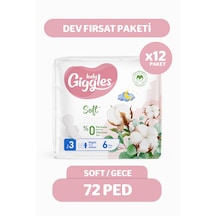 Giggles Lady Soft Hijyenik Ped Gece Dev Fırsat Paketi 72 Adet