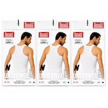 Namaldı Erkek Ribana Rambo Atlet 3'lü Paket - %100 Pamuk Sporcu Atlet 3 Adet Beyaz