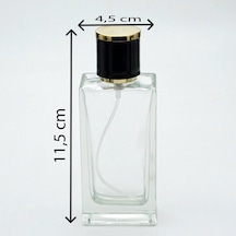 Parfüm Şişesi 50 Ml 3 Adet Şeffaf Dikdörtgen Model Kolay Kapama