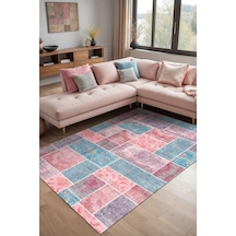 Samen Patchwork Şönil Kaymaz Doğal Pamuk Tabanlı Yıkanabilir Antibakteriyel Çevre Dostu Salon Halısı 200x300 Diğer