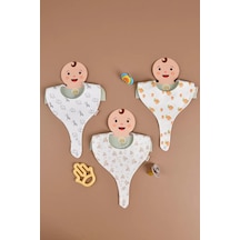 E&f Store Erkek Bebek 3'lü Sıvı Geçirmez Emzik Tutucu Mama Önlüğü - Model 1 Çok Renkli