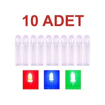 10 Adet - Rgb Led 5mm Şeffaf Katot Ortak Eksi 4 Bacaklı Katod Arduino Raspberry Rodevino