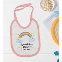 BK Kids Kişiye Özel Pembe Bebek Mama Önlüğü - Model 45 Pembe