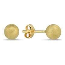 Altın Top Küpe Simli 14K Gold 7,0 Mm 1,06 Gram