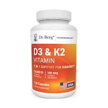 D3 & K2 Vitamin 10000 Iu 100 Mcg 120 Kapsül Takviye Edici Gıda Dr.berg