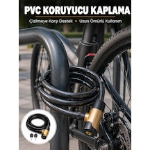 Kalın Pvc Kaplamalı Çelik Halat Kilidi Pratik Ve Güvenli Günlük Kullanım