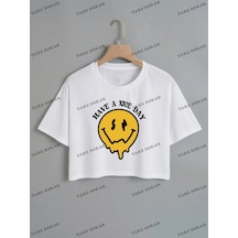 Tarzsokak Crop Ckod-232913 Karikatür & Sloganlı Grafik Crop Ckod-232913 Tee Beyaz