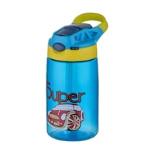 Diller 500ml Pipetli Desenli Tritan Çocuk Su Matarası Mavi Diğer
