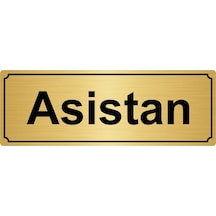 Asistan Yönlendirme Levhası 7Cmx20Cm Altın Renk Metal